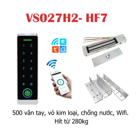 Thiết bị kiểm soát ra vào Tuya HF7-WiFi nhận dạng vân tay, thẻ từ, mã PIN